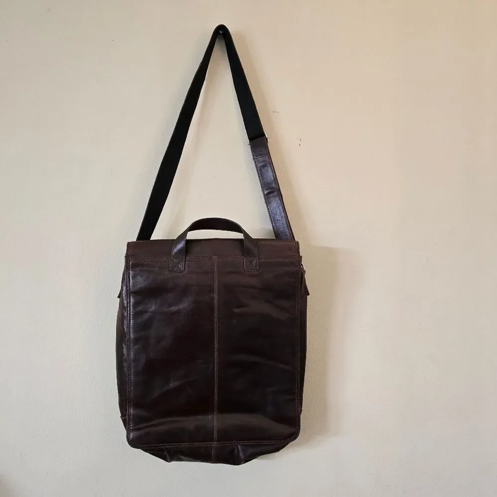 WILSON Leather Genuine Leather‎ Crossbody Bag Brown Unisex Laptop Bag